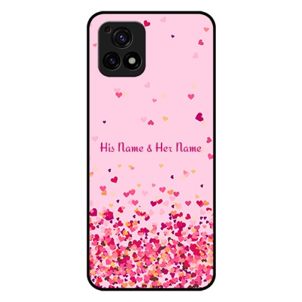 Vivo Y72 5G Photo Printing on Glass Case - Floating Hearts Design