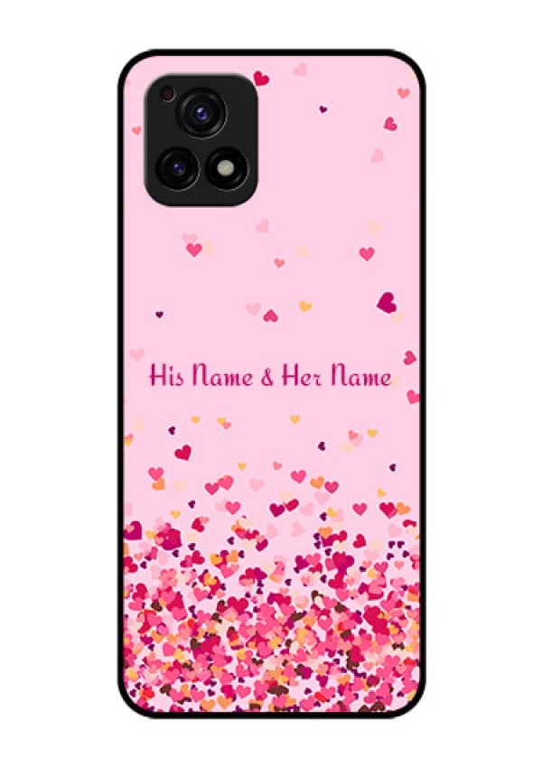 Vivo Y72 5G Photo Printing on Glass Case - Floating Hearts Design