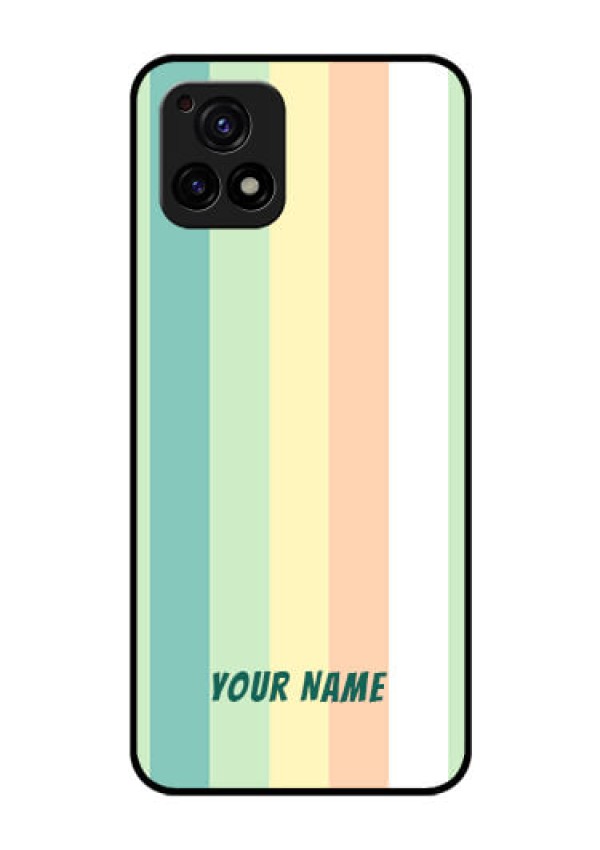 Vivo Y72 5G Photo Printing on Glass Case - Multi-colour Stripes Design