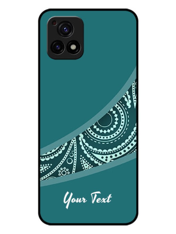 Custom Vivo Y72 5G Photo Printing on Glass Case - semi visible floral Design