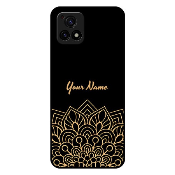 Vivo Y72 5G Custom Glass Phone Case - Golden mandala Design