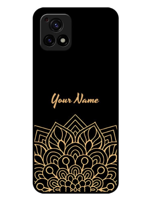 Custom Vivo Y72 5G Custom Glass Phone Case - Golden mandala Design