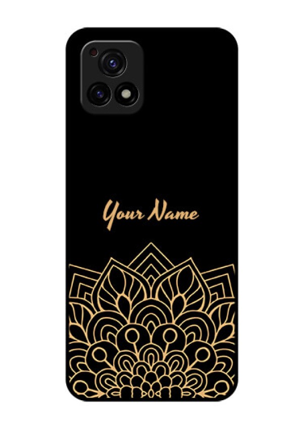 Vivo Y72 5G Custom Glass Phone Case - Golden mandala Design