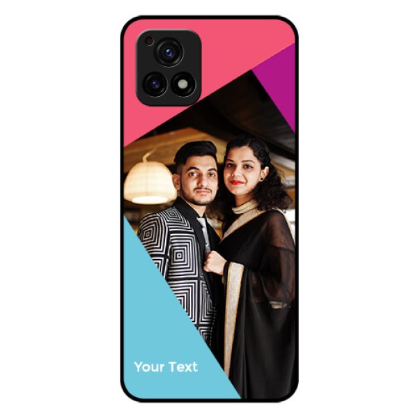 Vivo Y72 5G Custom Glass Mobile Case - Stacked Triple colour Design