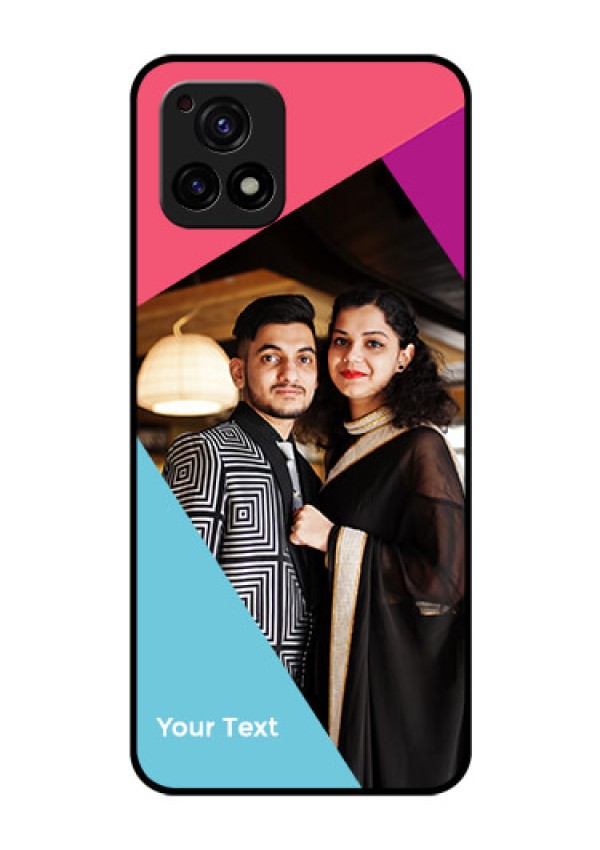 Vivo Y72 5G Custom Glass Mobile Case - Stacked Triple colour Design