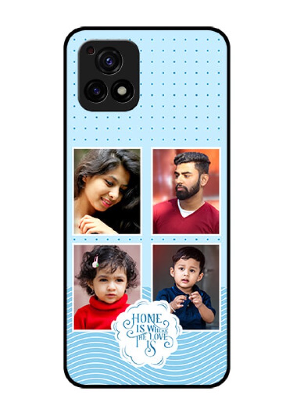Vivo Y72 5G Custom Glass Phone Case - Cute love quote with 4 pic upload Design