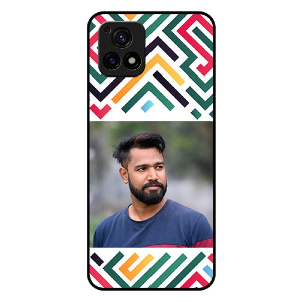 Vivo Y72 5G Personalized Glass Phone Case - Colorful Maze Pattern Design