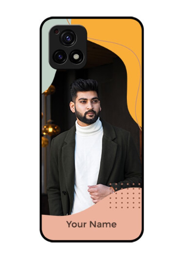Vivo Y72 5G Personalized Glass Phone Case - Tri-coloured overlay design
