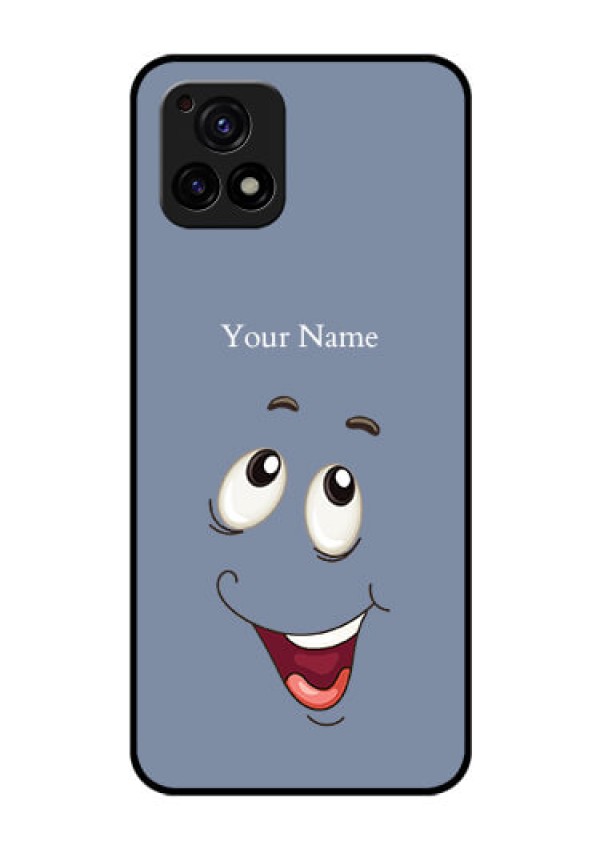Vivo Y72 5G Photo Printing on Glass Case - Laughing Cartoon Face Design