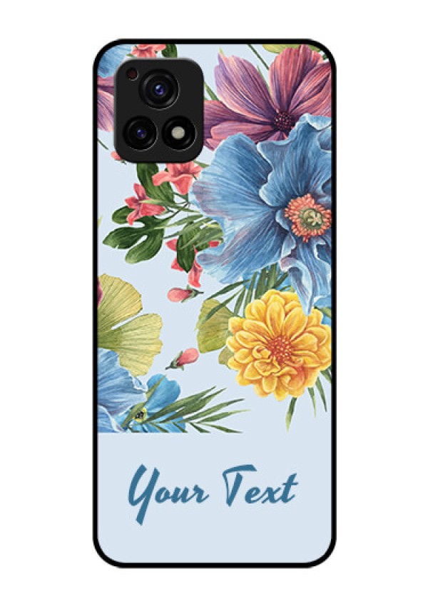 Vivo Y72 5G Custom Glass Mobile Case - Stunning Watercolored Flowers Painting Design