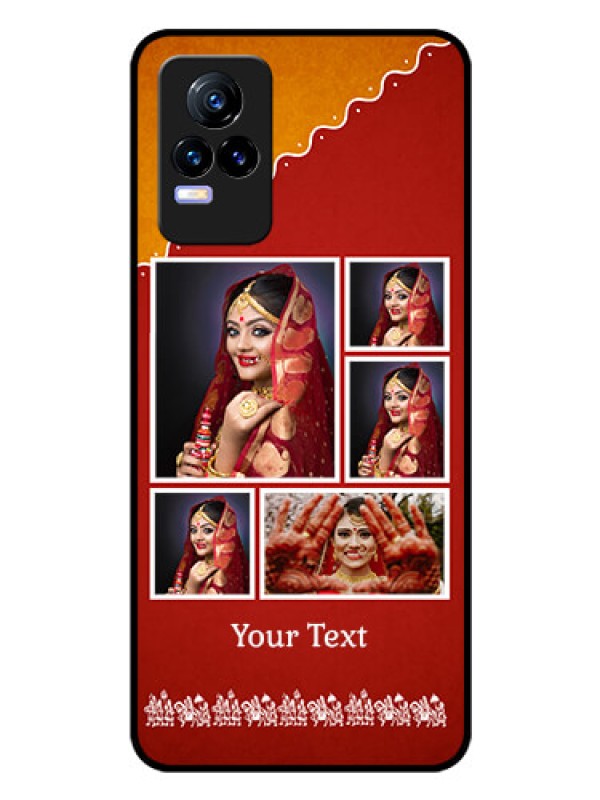 Custom Vivo Y73 Personalized Glass Phone Case - Wedding Pic Upload Design