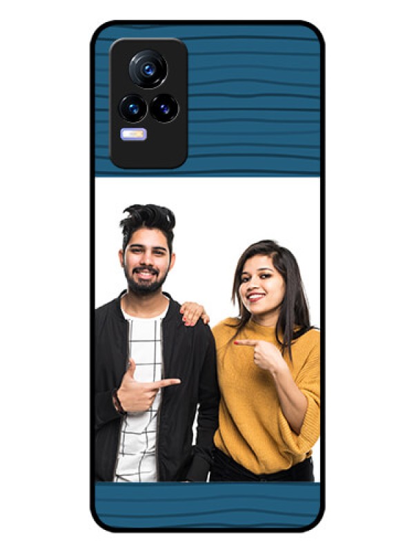 Custom Vivo Y73 Custom Glass Phone Case - Blue Pattern Cover Design