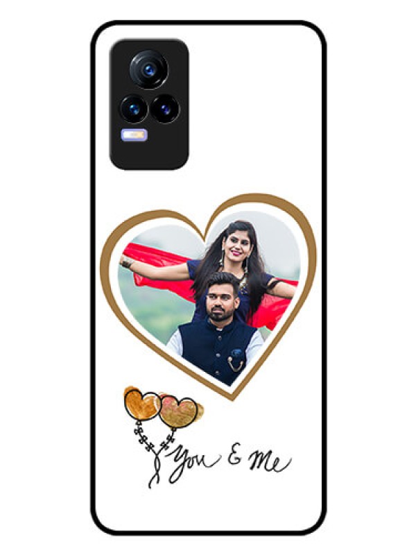 Custom Vivo Y73 Custom Glass Mobile Case - You & Me Design