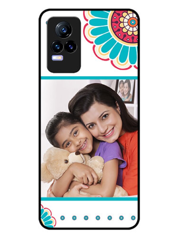 Custom Vivo Y73 Custom Glass Phone Case - Flower Design