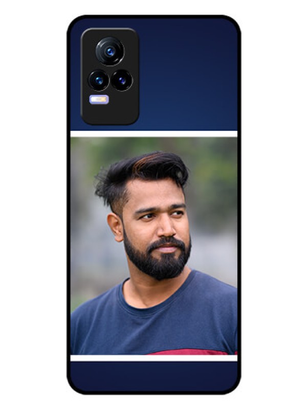 Custom Vivo Y73 Personalized Glass Phone Case - Simple Royal Blue Design