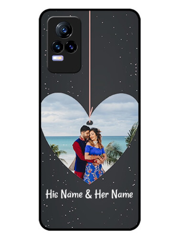 Custom Vivo Y73 Custom Glass Phone Case - Hanging Heart Design