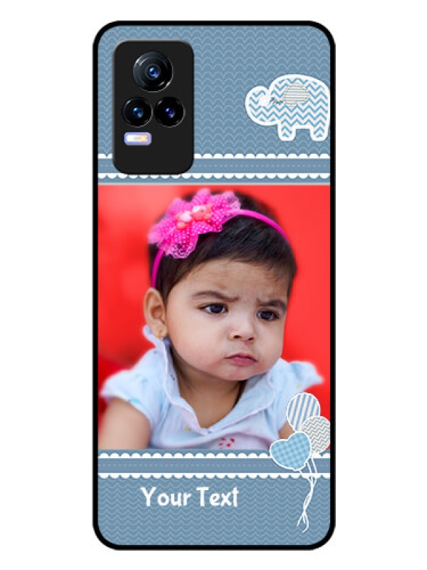 Custom Vivo Y73 Photo Printing on Glass Case - with Kids Pattern Design