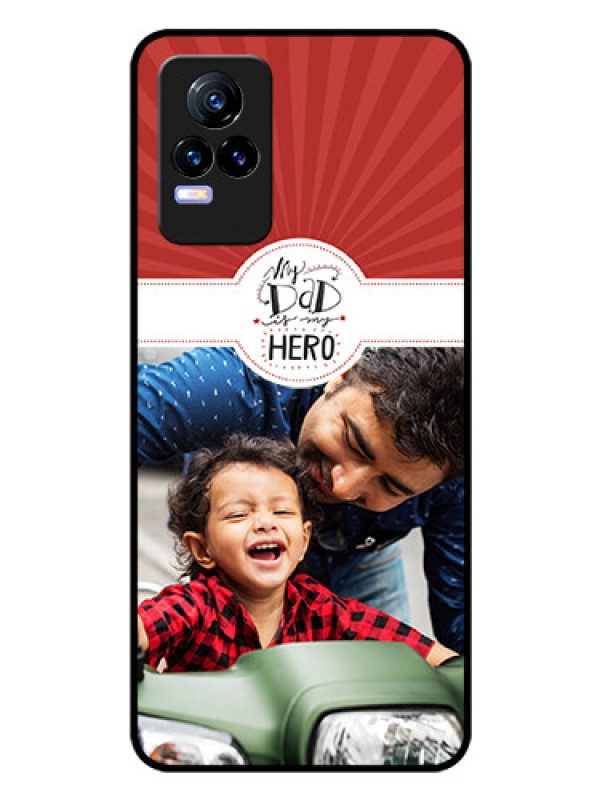 Custom Vivo Y73 Photo Printing on Glass Case - My Dad Hero Design