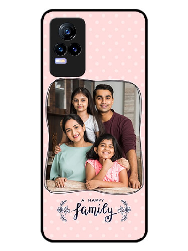 Custom Vivo Y73 Custom Glass Phone Case - Family with Dots Design