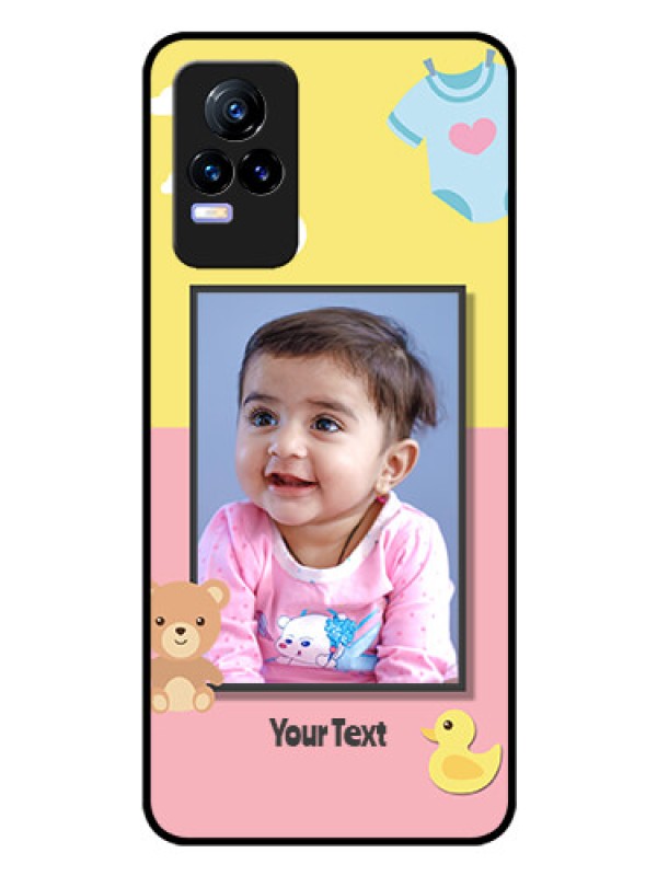 Custom Vivo Y73 Photo Printing on Glass Case - Kids 2 Color Design