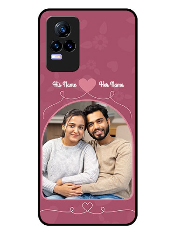 Custom Vivo Y73 Photo Printing on Glass Case - Love Floral Design