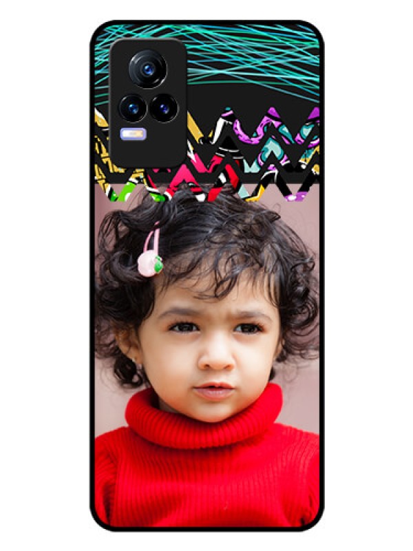 Custom Vivo Y73 Personalized Glass Phone Case - Neon Abstract Design