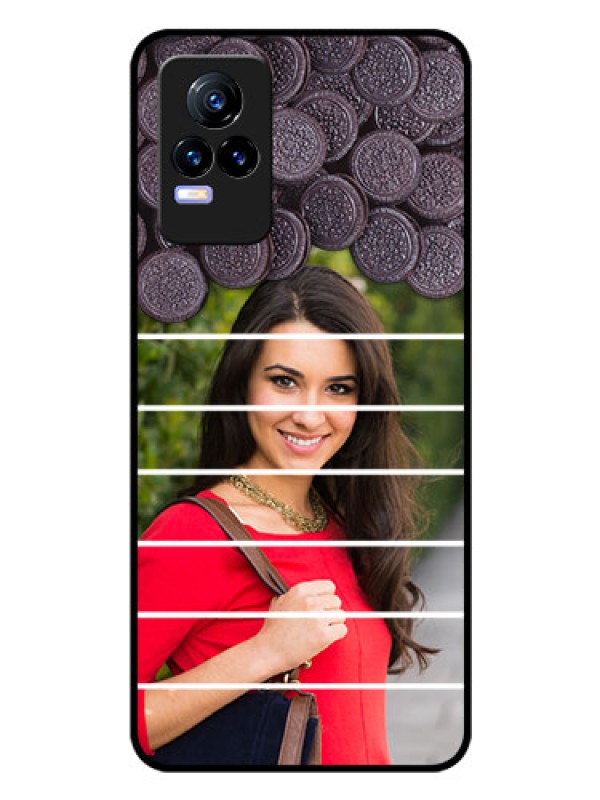 Custom Vivo Y73 Custom Glass Phone Case - with Oreo Biscuit Design