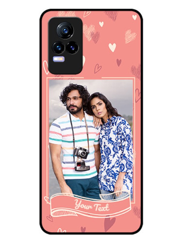 Custom Vivo Y73 Custom Glass Phone Case - Love doodle art Design
