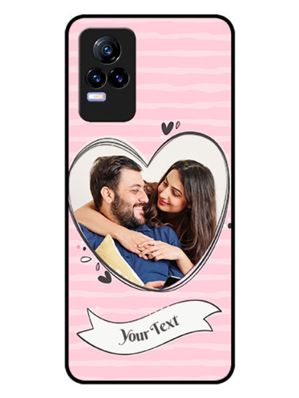 Custom Vivo Y73 Custom Glass Phone Case - Vintage Heart Design