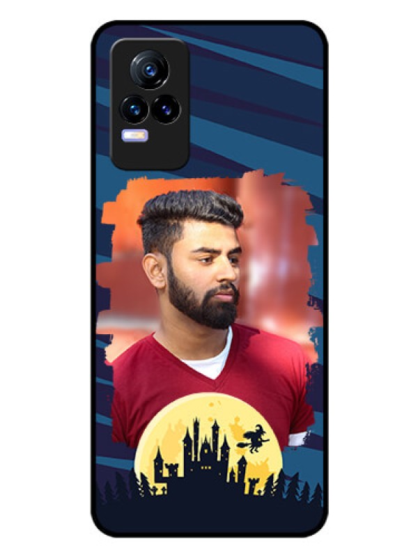 Custom Vivo Y73 Photo Printing on Glass Case - Halloween Witch Design 