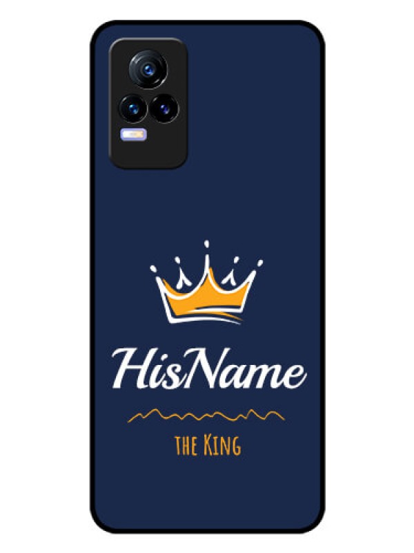 Custom Vivo Y73 Glass Phone Case King with Name