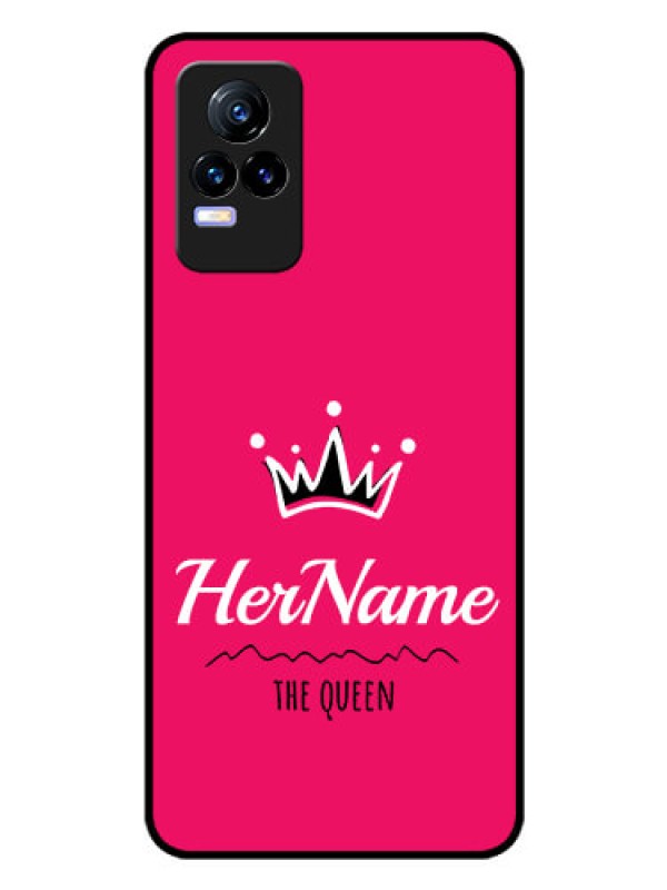 Custom Vivo Y73 Glass Phone Case Queen with Name