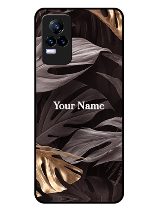 Custom Vivo Y73 Personalised Glass Phone Case - Wild Leaves digital paint Design
