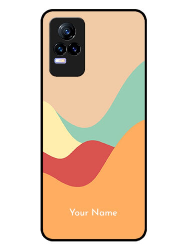 Custom Vivo Y73 Personalized Glass Phone Case - Ocean Waves Multi-colour Design
