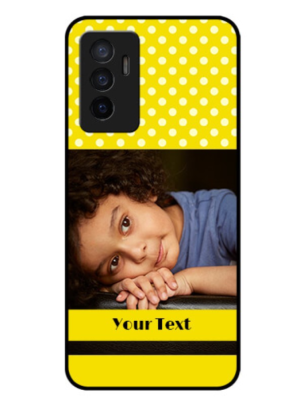 Custom Vivo Y75 4G Custom Glass Phone Case - Bright Yellow Case Design