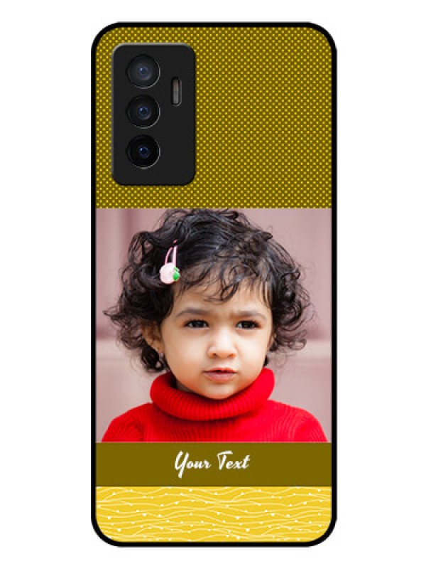 Custom Vivo Y75 4G Custom Glass Phone Case - Simple Green Color Design