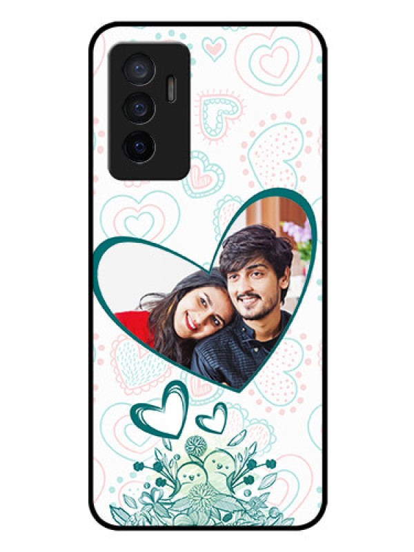 Custom Vivo Y75 4G Photo Printing on Glass Case - Premium Couple Design