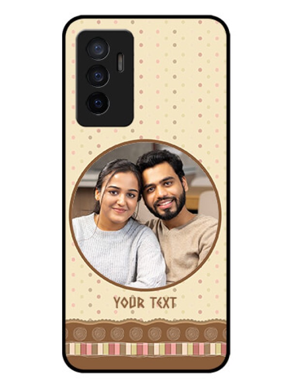Custom Vivo Y75 4G Custom Glass Mobile Case - Brown Dotted Mobile Case Design