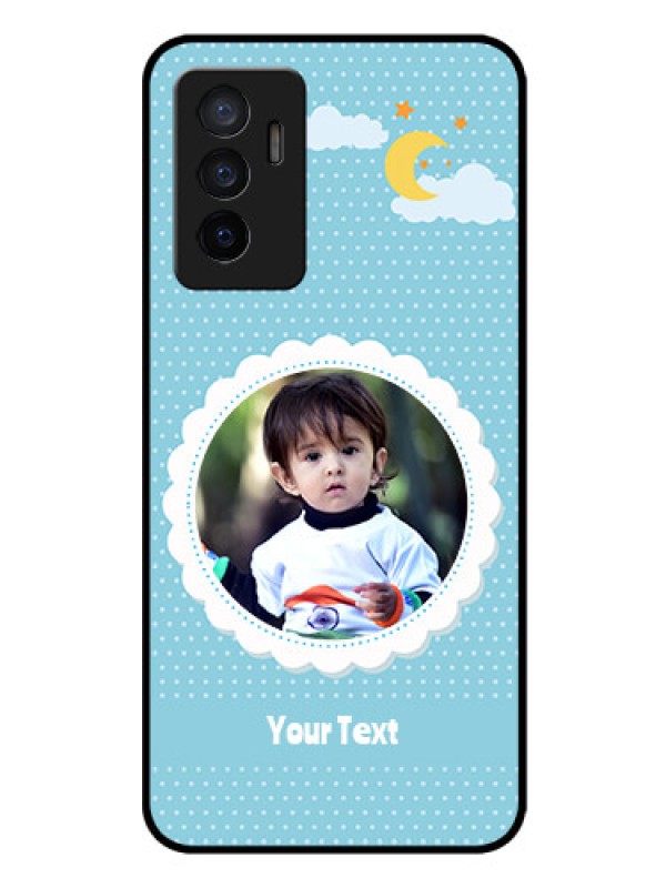 Custom Vivo Y75 4G Personalised Glass Phone Case - Violet Pattern Design