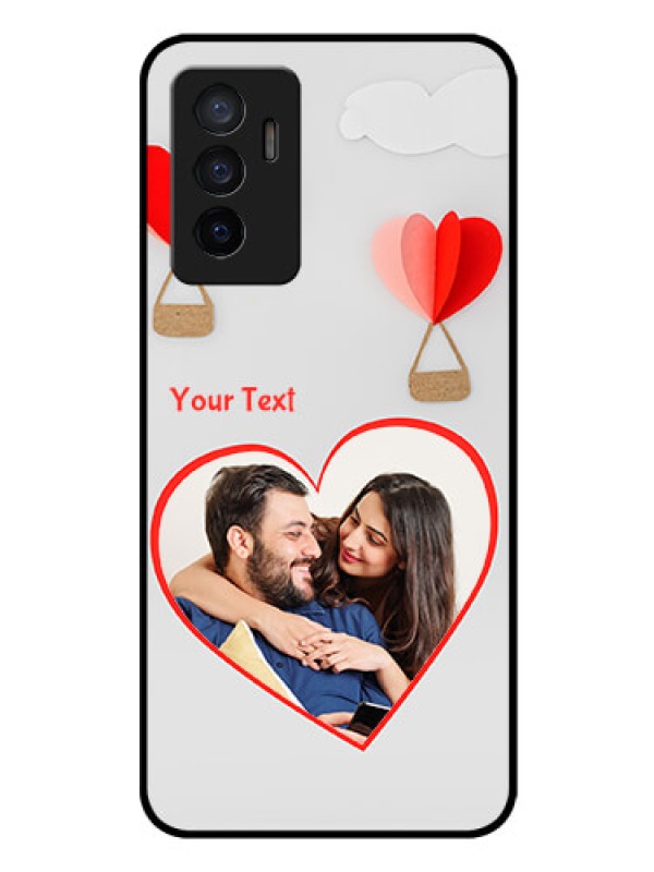 Custom Vivo Y75 4G Custom Glass Mobile Case - Parachute Love Design