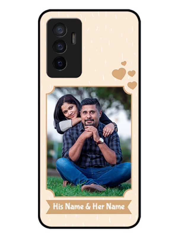 Custom Vivo Y75 4G Custom Glass Phone Case - with confetti love design