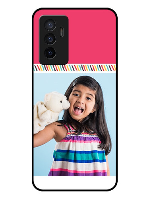 Custom Vivo Y75 4G Personalized Glass Phone Case - Line art design