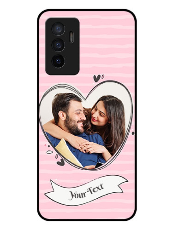 Custom Vivo Y75 4G Custom Glass Phone Case - Vintage Heart Design