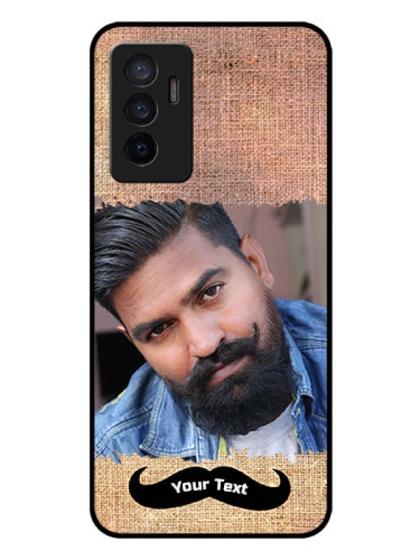 Custom Vivo Y75 4G Personalized Glass Phone Case - with Texture Design