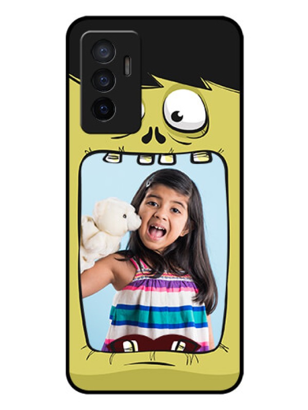 Custom Vivo Y75 4G Personalized Glass Phone Case - Cartoon monster back case Design