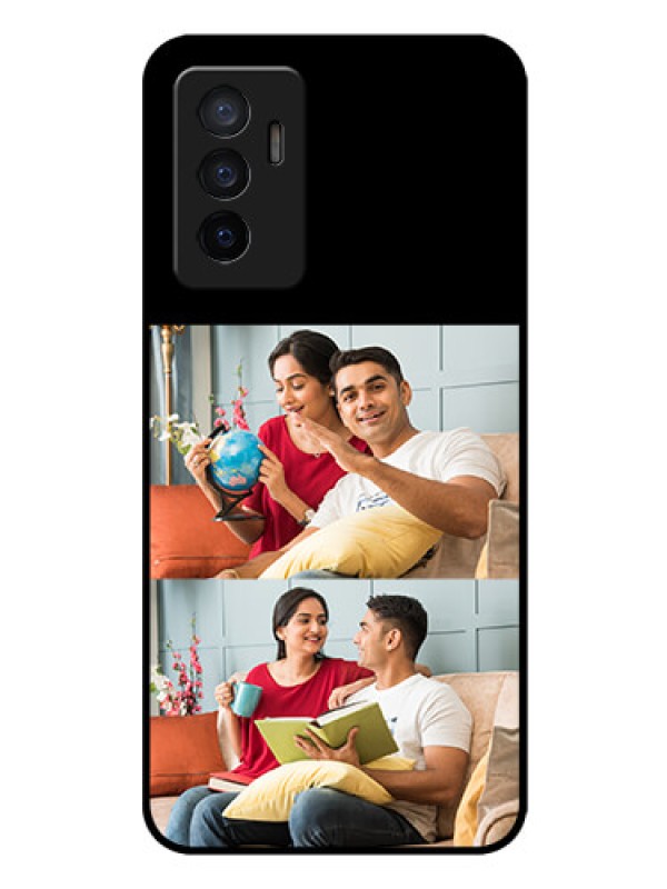 Custom Vivo Y75 4G 2 Images on Glass Phone Cover