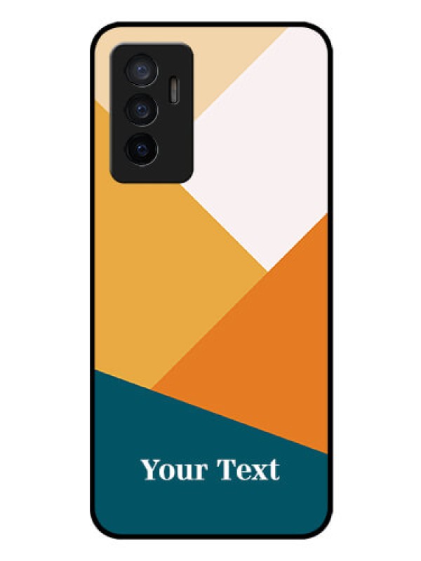 Custom Vivo Y75 4G Personalized Glass Phone Case - Stacked Multi-colour Design
