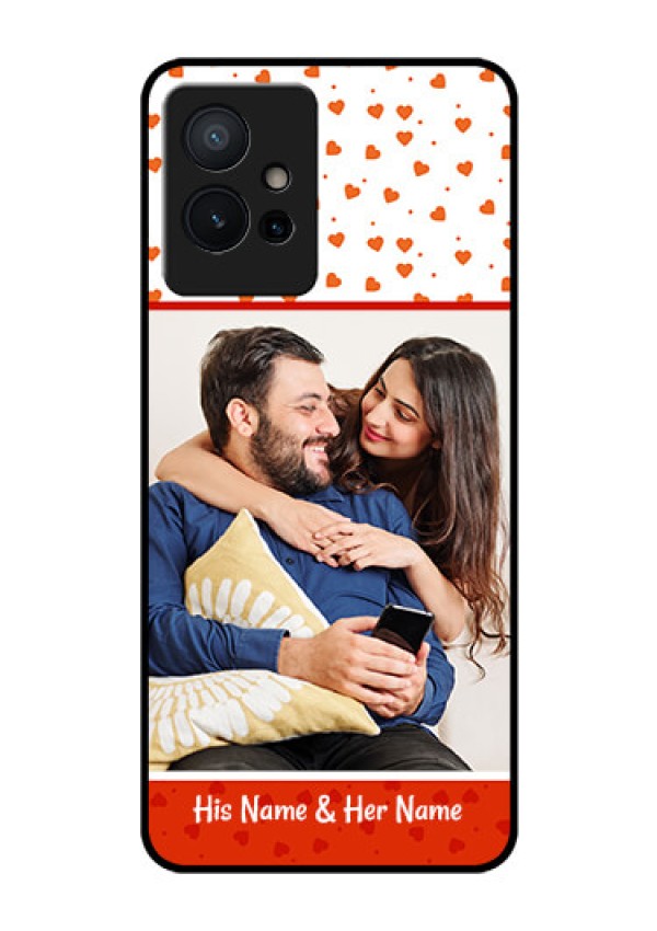 Vivo Y75 5G Custom Glass Phone Case - Orange Love Symbol Design