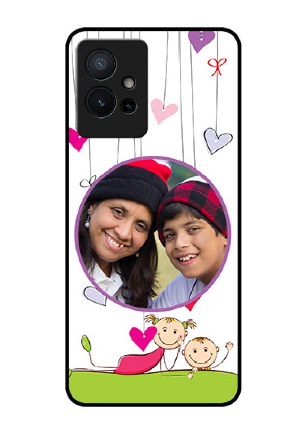 Vivo Y75 5G Photo Printing on Glass Case - Cute Kids Phone Case Design