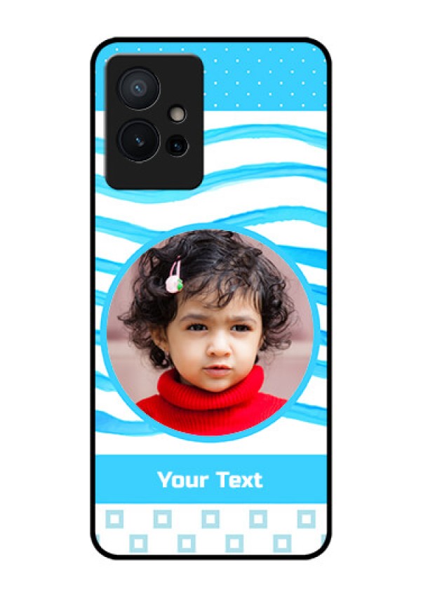 Vivo Y75 5G Custom Glass Phone Case - Simple Blue Case Design